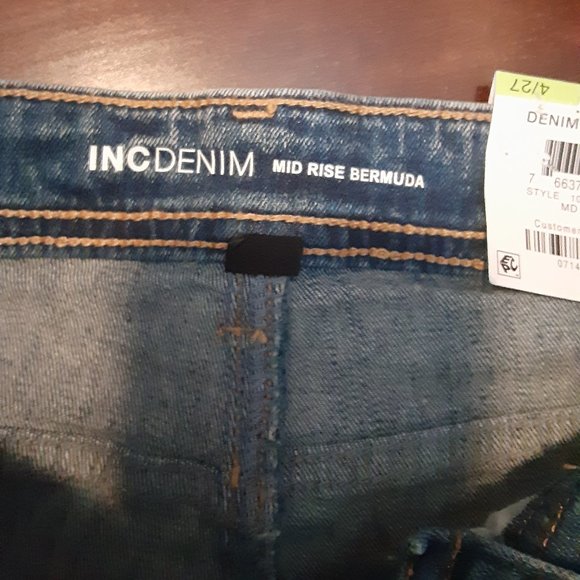 INC International Concepts Women's Mid Rise Cuffed Bermuda Shorts MD - Picture 11 of 15